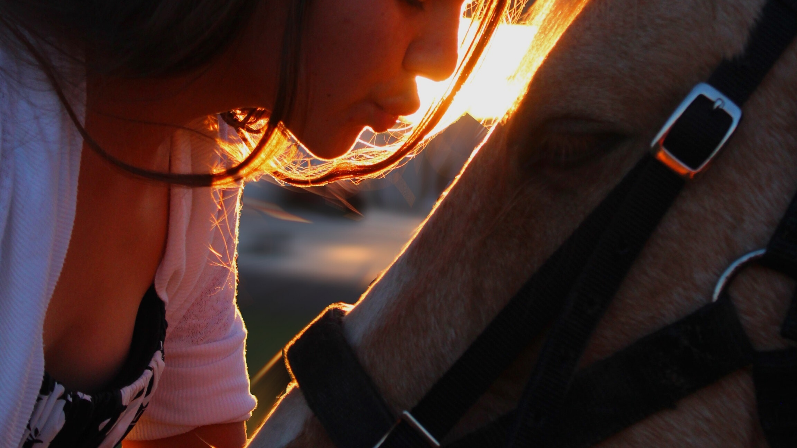 ragazza che bacia cavallo